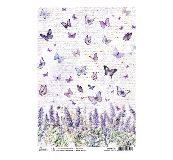 Motief strozijde "Morning Provence - Lavendel en Vlinders"