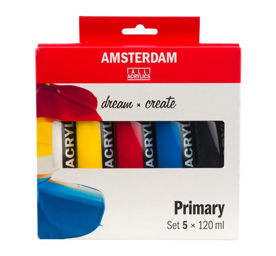 Set de peintures acryliques Talens AMSTERDAM « Couleurs primaires »