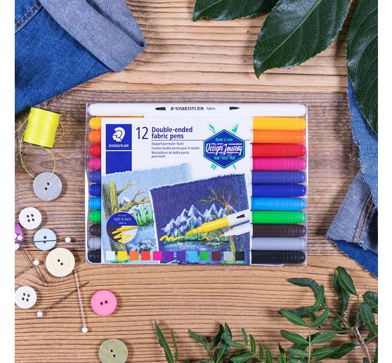 Feutres double pointe pour textiles STAEDTLER, 12 pc.