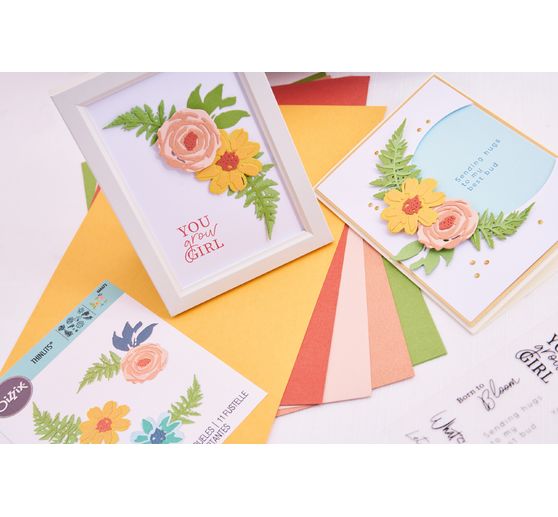 Sizzix Thinlits Ponssjabloon "Flowers & Fern"