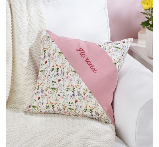 Westfalenstoffe Geweven stof Uni "Melange Beige-Rose"