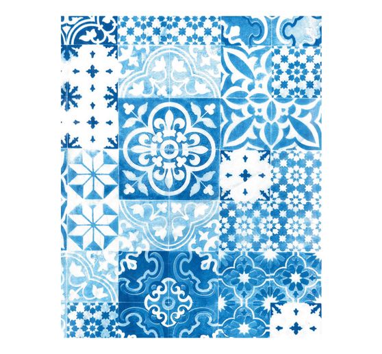 Papier Décopatch « Carreaux de mosaïque Bleu »