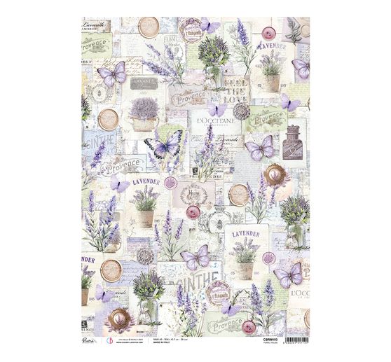 Soie de paille à motifs « Morning in Provence – Purple Fields »