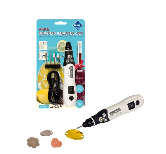 Battery engraving set with 4 attachments