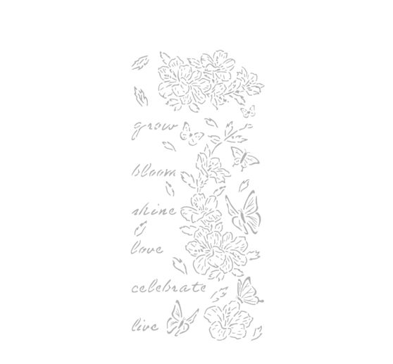 Stencil "Secret Diary - Flowers & Butterfly"
