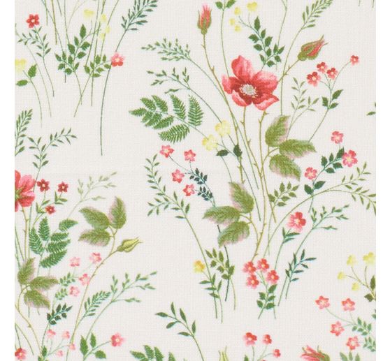 Westfalenstoffe Katoenen stof Florenz "Varen met bloemen"