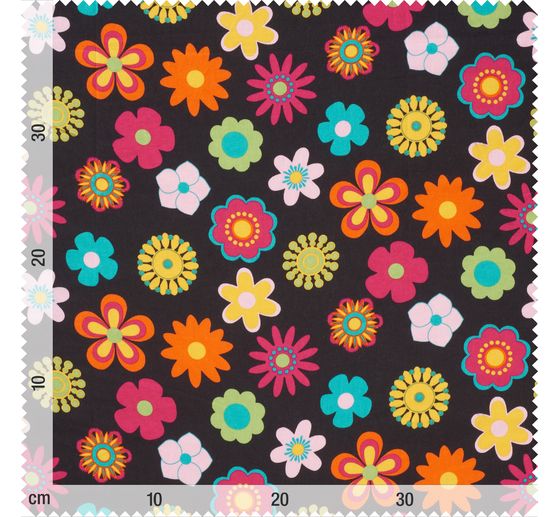 Baumwoll-Stoff "Retro Flower"