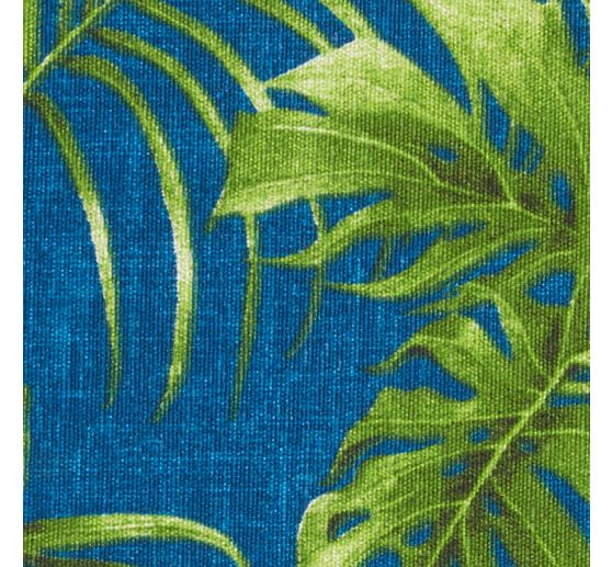 Motiv-Stoff Leinenoptik "Blue Monstera Jungle"