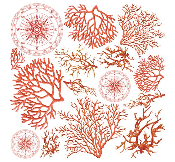 Papier vitrail à motifs « Coral Reef »