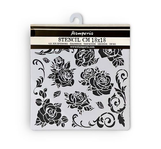 Stencil "Shabby Rose - Pattern", 18x18cm