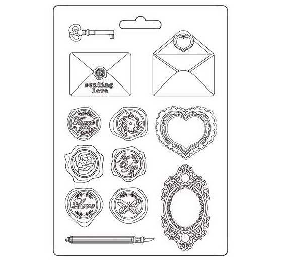 3D-Textuurvorm "Shabby Rose - Letters & Seals"