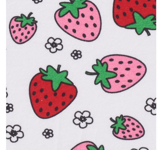 Tissu jersey au mètre « Fraises »