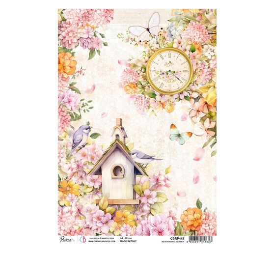 Soie de paille à motifs « Flower Shop – Univers des oiseaux »