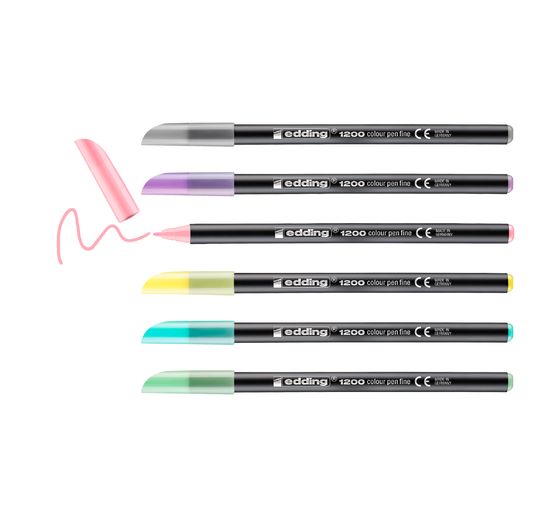 edding 1200 colour pen fine Pastel, set of 6