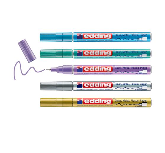 edding 780 glanslak-Marker Metallic, Speciaal, set van 5