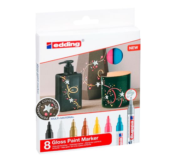 edding 750 glanslak-Marker Metallic/Pastel, set van 8