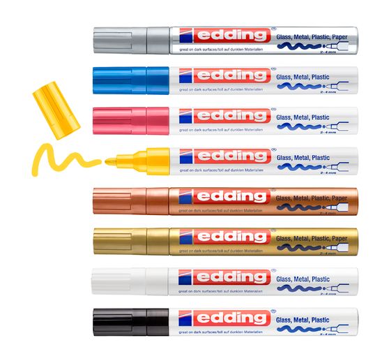 edding 750 glanslak-Marker Metallic/Pastel, set van 8