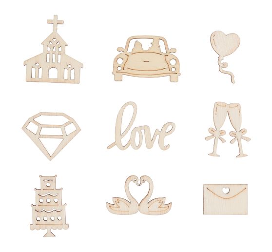 Pièces à disperser en bois « Mariage »