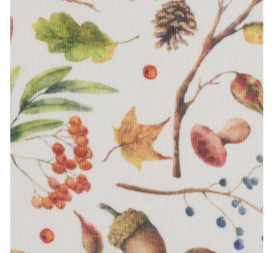 Motiv-Stoff Leinenoptik "Herbstzauber"