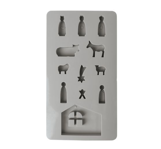 Siliconen gietform "Kerststal"