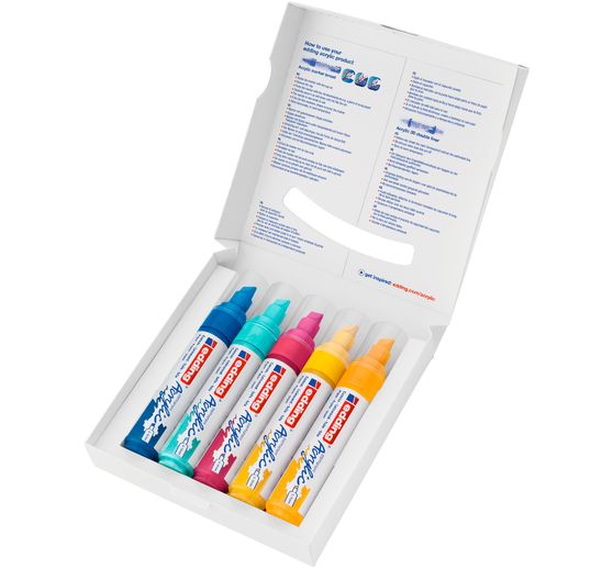 edding 5000 Acrylic "Acrylmarker - Abstrakt", Breit, 5er-Set