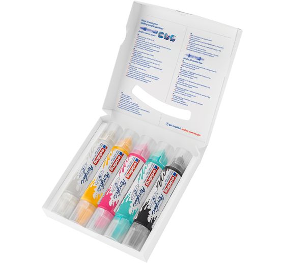 edding 5400 Acrylic "Acryl 3D - Basis", Dubbele voering, set van 5