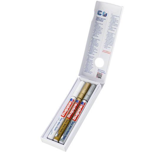 Marqueurs encre laquée edding 780 « Metallic », set de 3