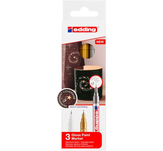 Marqueurs encre laquée edding 780 « Metallic », set de 3