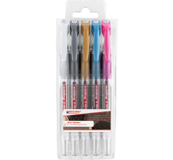 edding Gel Roller metallic, 2185, set of 5