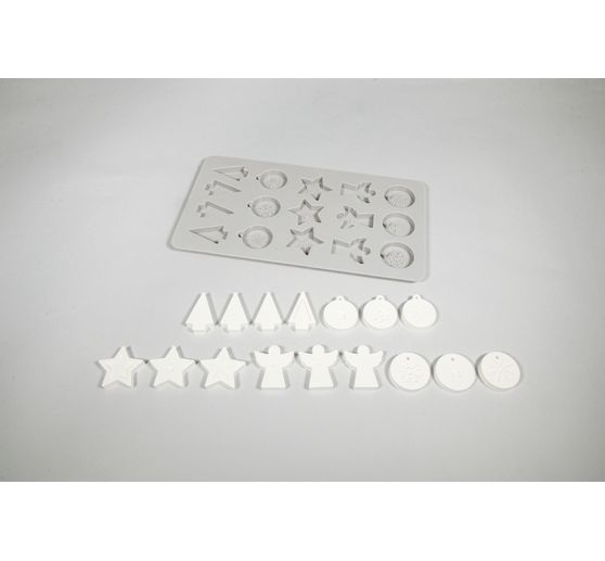 Siliconen gietform "Mini deco form X-Mas"