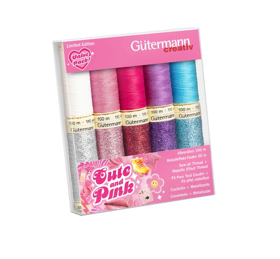 Gütermann Cute and Pink-Box, 8 spoeltjes