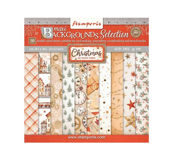 Scrapbook blok "Gear up for Christmas Backgrounds"