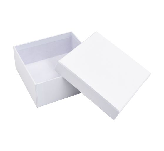 Boîte carrée VBS, carton, Blanc, env. 13 x 13 x 5,5 cm