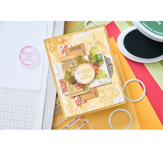 Sizzix Ponssjabloon en Clear Stamps "Pencil Line Holly by 49 and Market"