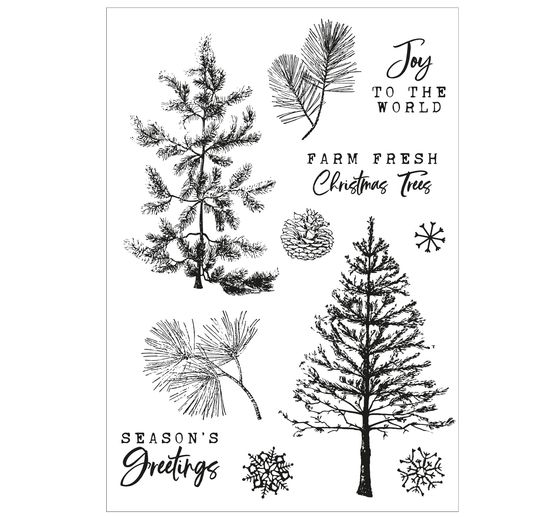 Sizzix Ponssjabloon en Clear Stamps "Pine Holidays by 49 and Market"