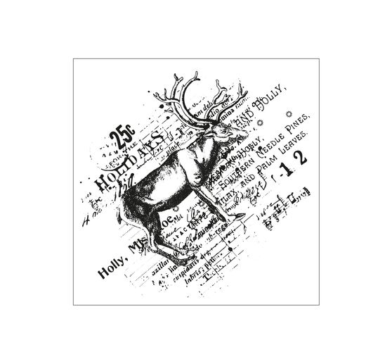 Sizzix Ponssjabloon en Clear Stamps "Reindeer Mix Cluster by 49 and Market"