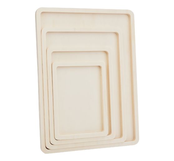 VBS Platte dienbladen, set van 4