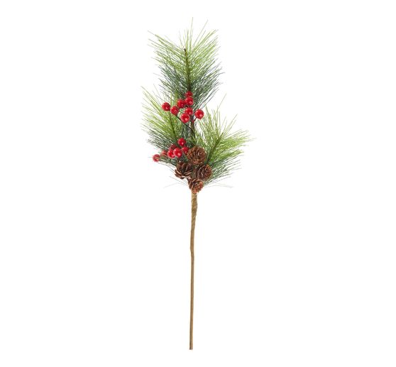 Pine pick with berries and cones, L 45 cm
