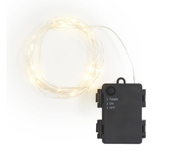 Outdoor micro LED snoer lampie met timer, 40 LED's