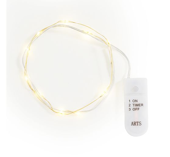 Micro LED snoer lampjes, met timer, goudkleurige draad, 10 LED's