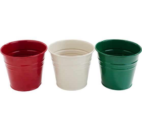 Zinken plantenpot, set van 3