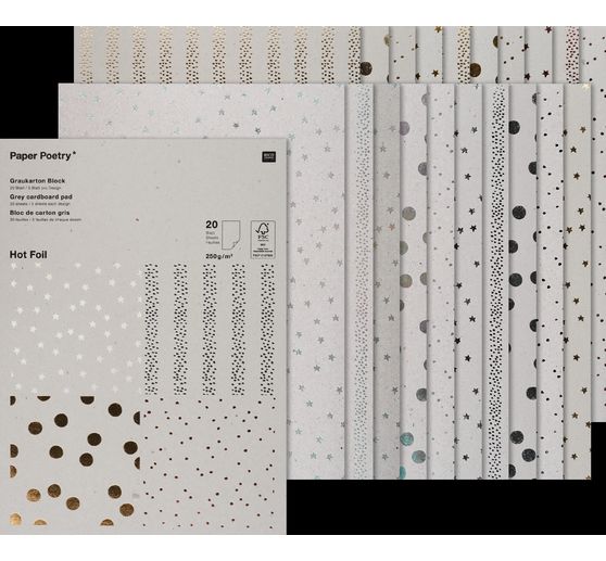 Bloc à motifs « Carton gris Hot Foil »