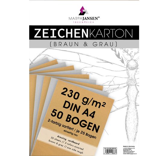 Assortiment de papiers à dessin « Vintage & Grey Line »