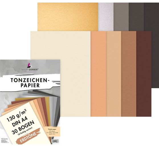 Gekleurd papier assortiment "Aardetinten"