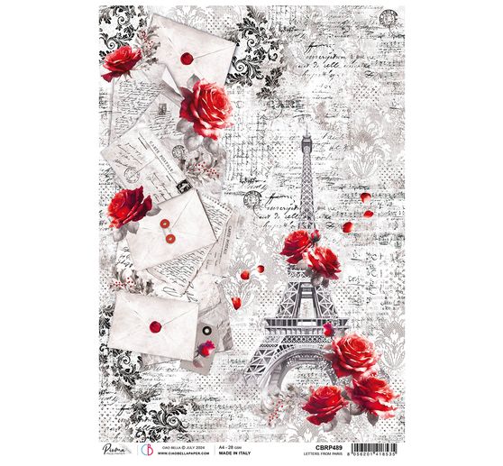 Motief strozijde "Paris Je t'aime - Letters from Paris"