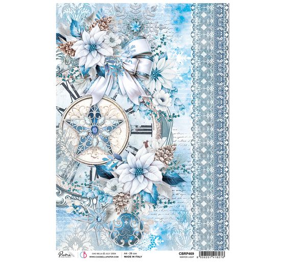 Soie de paille à motifs "Elecance of Blue - Winter Light