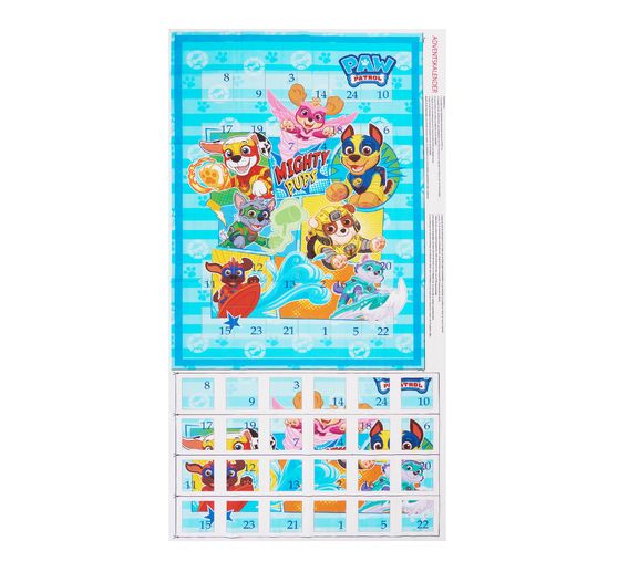 Adventskalender stof paneel "Paw Patrol Mighty Pups", ca. 150 x 80 cm