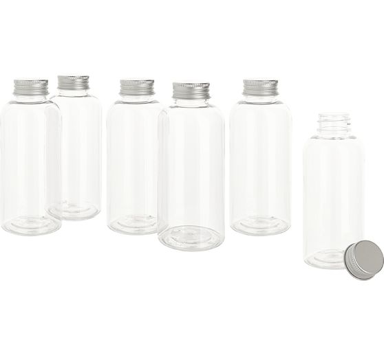 VBS Plastic fles met schroefdop, 6 stuks
