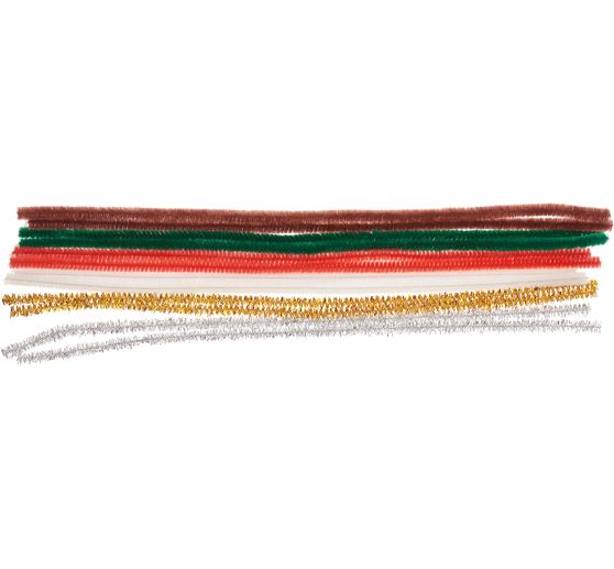 VBS Chenille draad "Kerstmis", 30 cm, 12 stuks