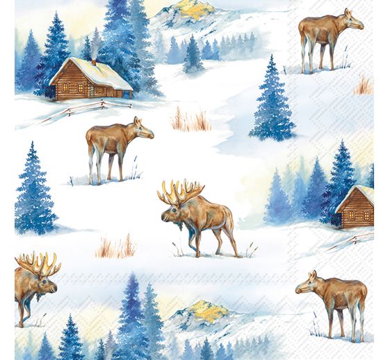 Servet "Eland in de winter"